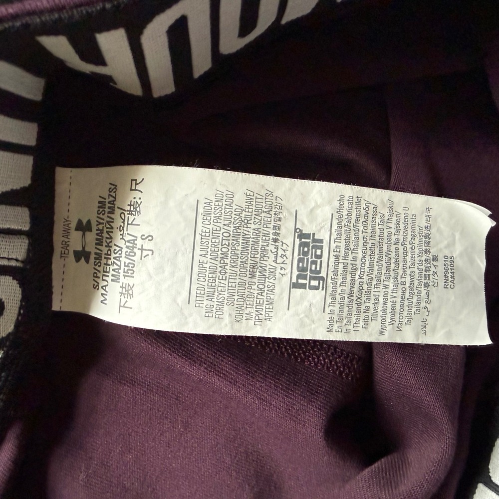 Under Armour HeatGear Womens Purple Graphic Logo Athletic Leggings Size Small - Picture 5 of 5